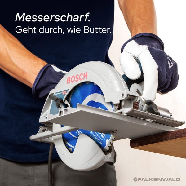 FALKENWALD® Sägeblatt 165x20 Aluminium 60 Zähne - Kreissägeblatt 165x20 Aluminium - Kompatibel mit Makita Sägeblatt 165 DHS680RTJ, Makita SP 6000K1, Bosch GKT 55 GCE - 165x20 Sägeblatt