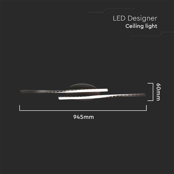 LED-Design-Deckenleuchte mit den Maßen 945 mm Länge und 60 mm Breite