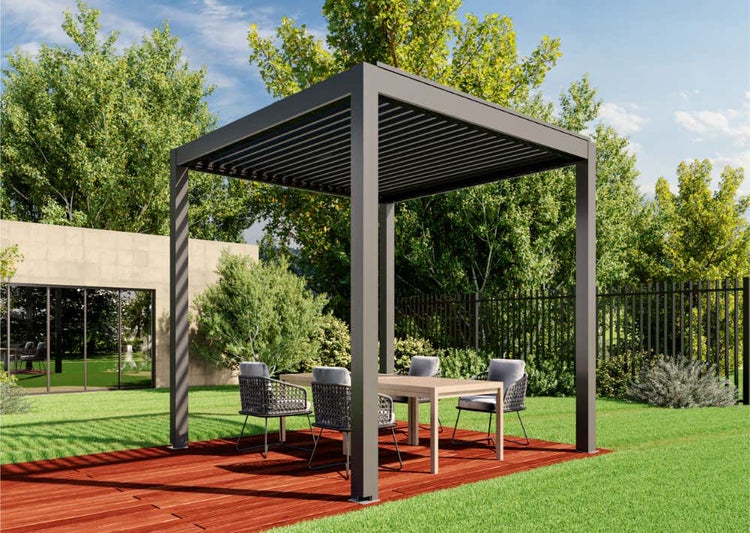 Huun Pergola Mezzo aus Metall in Grau,