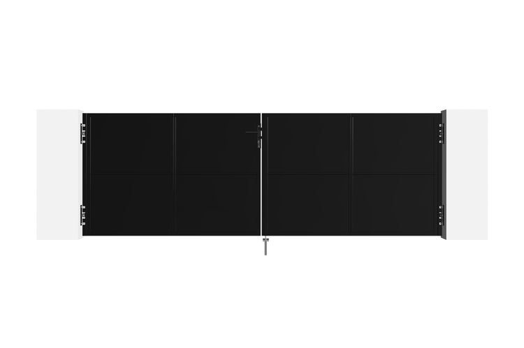 Stahlflügeltor Mattschwarz 3,5m NALI H.120cm