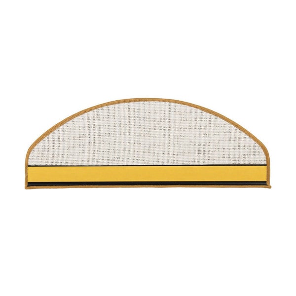 FLOORDIREKT Stufenmatte Sabang - Sisaloptik - Gekettelter Rand & Selbstklebend - Natur - 23,5 x 65 cm - Halbrund