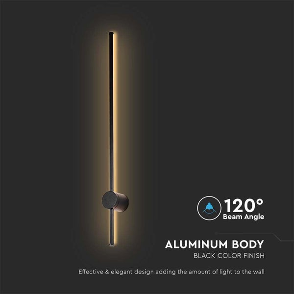 Schwarze Wandleuchte aus Aluminium mit einem Abstrahlwinkel von 120 Grad.