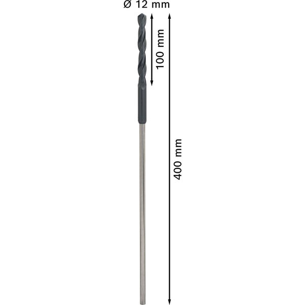 Bosch PRO Wood HSS Installationsbohrer 12 x 100 x 400 mm - 2608596337