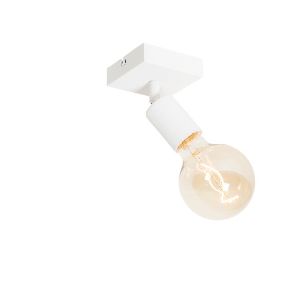 Weiße Deckenleuchte mit Glühbirne