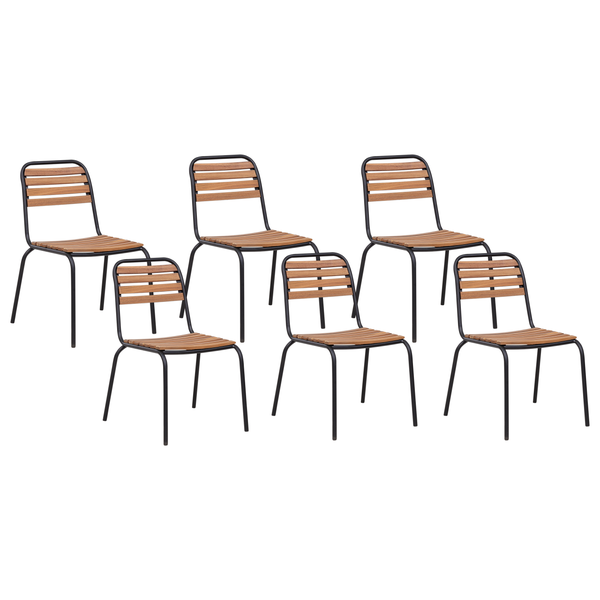 Gartenstuhl 6er Set VALLESE Akazienholz Braun