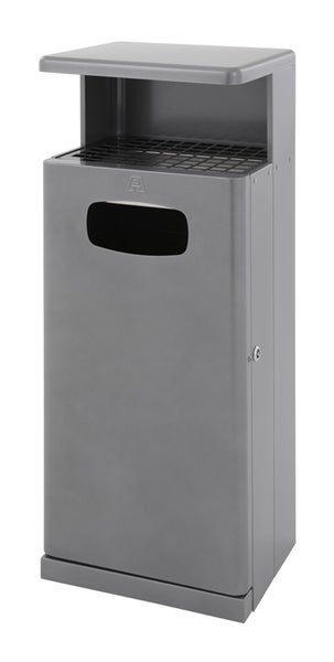 PROREGAL Robuster Kombiascher Mit Dach Für den Außenbereich 55 Liter HxBxT 103 x 40 x 34,5 cm Aluminium Anthrazit