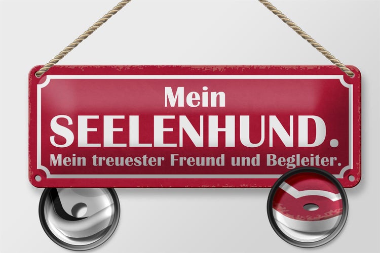 Blechschild Spruch 27x10cm mein Seelenhund Mein treuster Freund und Begleiter