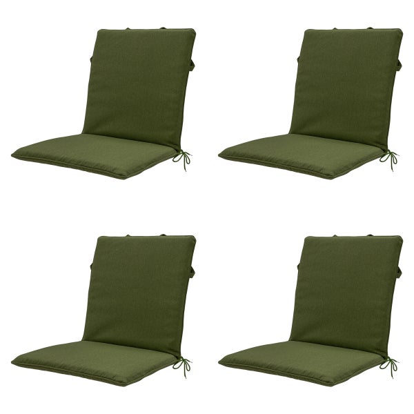 Stuhlauflage Stapelstuhl, Moosgrünes Canvas Eco+ - Ca. 97x49 cm - 4er-Set