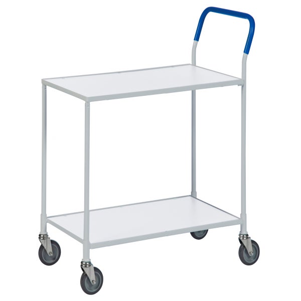 Servierwagen mit zwei Ablageflächen und Rollen