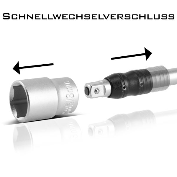 STAHLWERK Steckschlüssel-Satz 12-teilig aus Chrom-Vanadium Stahl mit T-Griff
