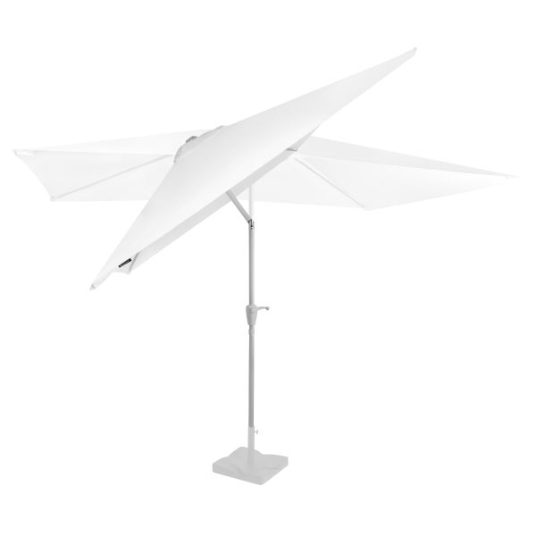 VONROC Sonnenschirm rechteckig 200x300 - Rechteckiger Sonnenschirm für Terasse, Garten, Balkon, Gastro - Knickbar, Kurbel, Wetterfest - Rapallo (Weiß)