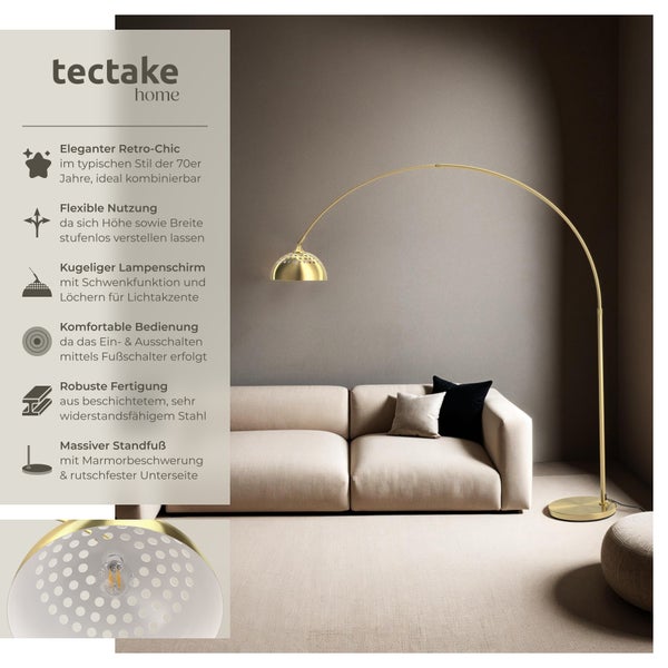 Retro Stehlampe im Wohnzimmer mit Couch