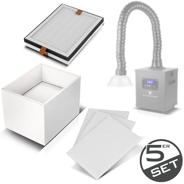Ersatzfilter Set für Lötrauchabsaugung bestehend aus Hauptfilter und Vorfiltern.