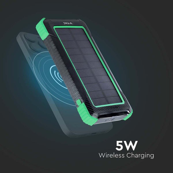 Solar Wireless Power Banks Ladegerät - 10000mAh - Schwarz