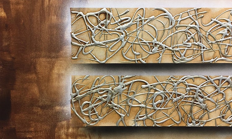 Unser Wandbild -Spinning Silver- 200x60x2 cm handgemaltes Unikat