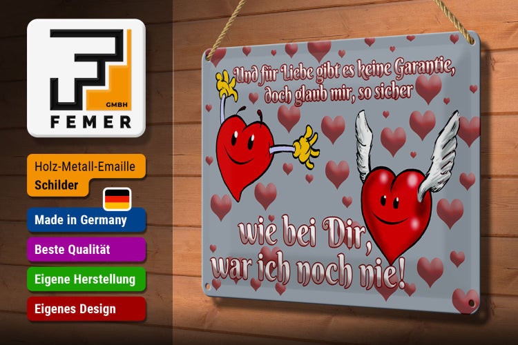 Blechschild Spruch 30x20cm Für Liebe gibt's keine