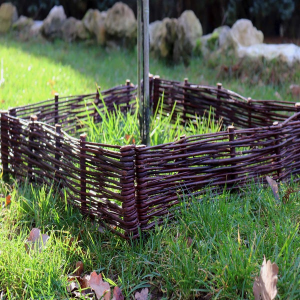 1 Beeteinfassung aus Weide 10x100cm I Beetbegrenzung /Weidenzaun zur Beetumrandung Rasenkante
