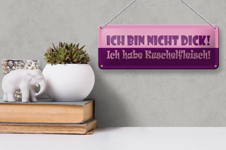 Blechschild Spruch 27x10cm Ich habe Kuschelfleisch Dekoration
