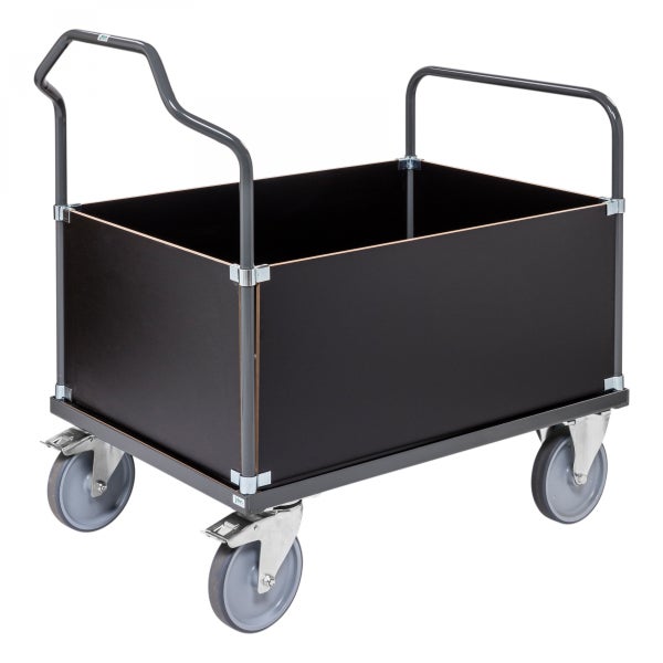 Transportwagen mit Holzwänden und Rädern