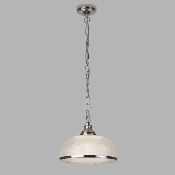 Hängeleuchte mit Kette und Kuppel aus Glas