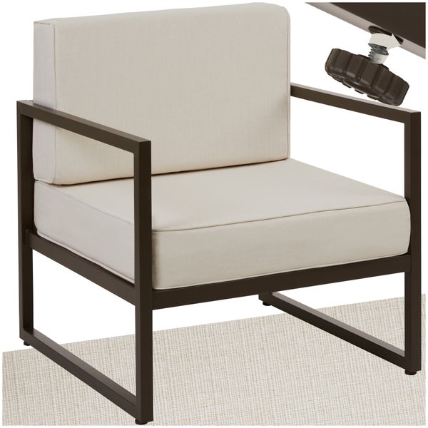 Garten-Loungesessel tectake Comosa 74 x 78 x 85 cm Dicke des Sitzpolsters 14 cm braun/beige