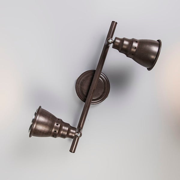 Doppelte Wandleuchte aus Metall mit zwei Strahlern