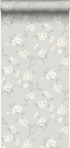 Borastapeter Tapete Blumen Grau - 53 cm x 11.2 m - 660145