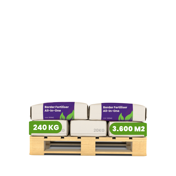 Palette mit All-In-One Beetdünger, 240 Kilogramm für circa 3600 Quadratmeter.