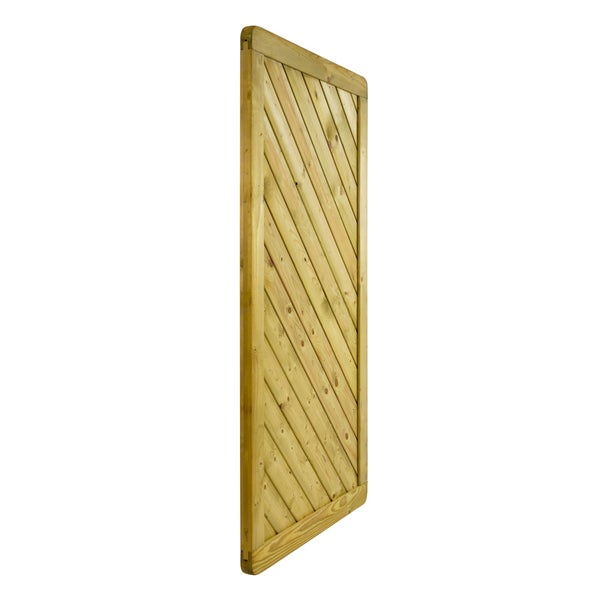 Holzzaunfeld mit diagonalen Brettern