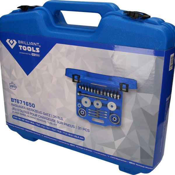 Brilliant Tools Radlager Werkzeugsatz im blauen Werkzeugkoffer