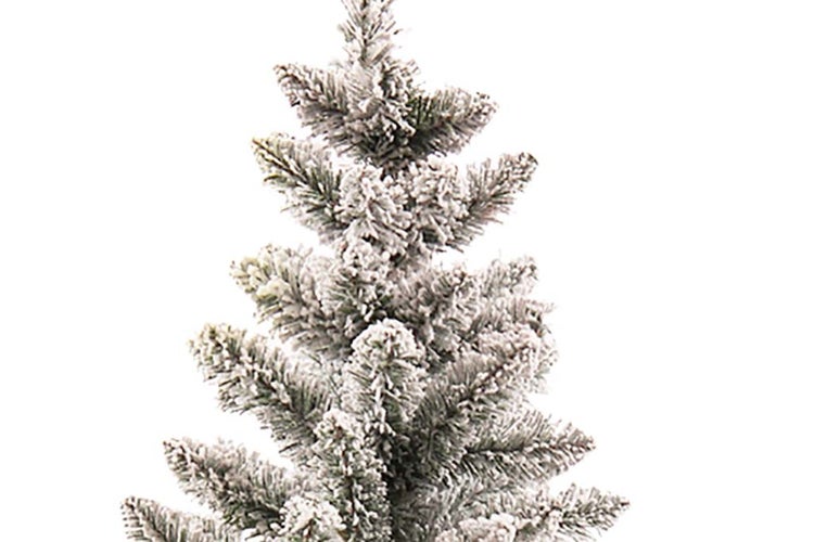 LAALU Künstlicher Weihnachtsbaum mit Schnee DELUXE Viola in Blumentopf 45cm