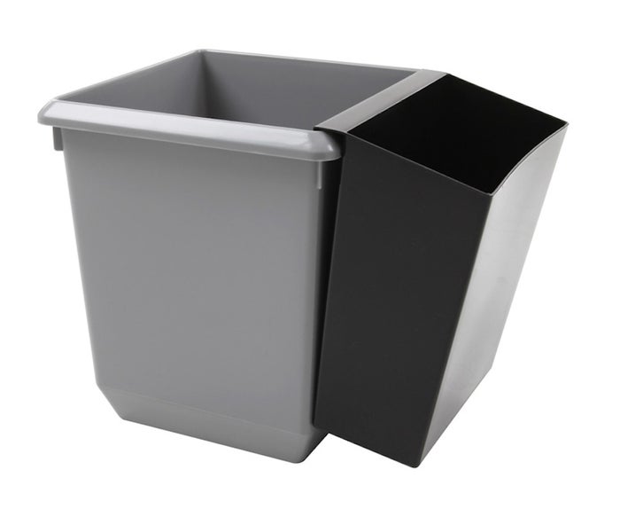 PROREGAL Viereckiger Kegelförmiger Papierkorb 21 Liter HxBxT 31 x 28 x 28 x m Kunststoff Grau