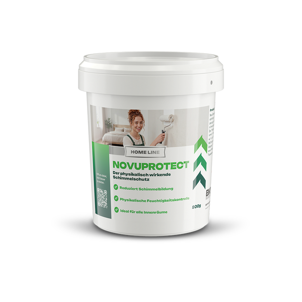 Weißer Kunststoffeimer Home Line Novuprotect Schimmelschutz, physikalisch wirkend, 800 Gramm, für alle Innenräume.