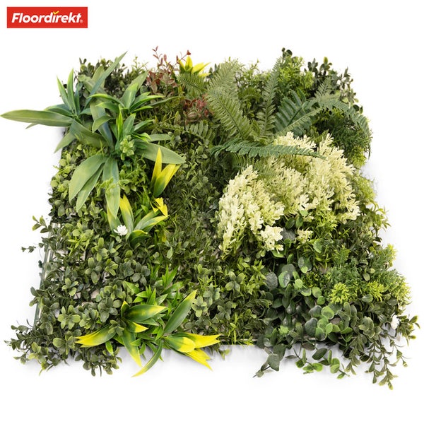 FLOORDIREKT Pflanzenwand - Rhea - Typ C - Kunstpflanzenwand zur Dekoration - 50 x 50 cm