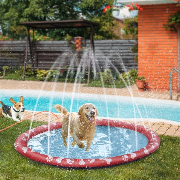 PawHut Hunde-Planschbecken, Ø170 cm, Kunststoff, Rot