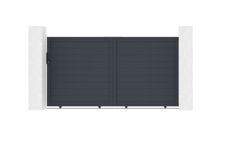 Schiebetor aus aluminium 3m EIGER H.160cm grau