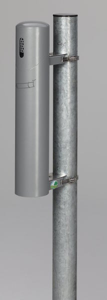 PROREGAL Robuster Wandascher 145 cm Rohrlänge Zum Einbetonieren 1,4 Liter HxBxT 51 x 10 x 17 cm Stahl Silber