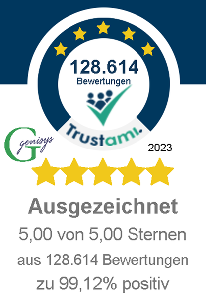 Trustami Siegel mit 128.614 Bewertungen