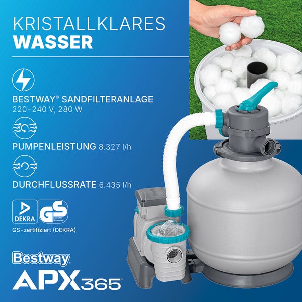 Bestway Sandfilteranlage mit einer Pumpenleistung von 8327 Litern pro Stunde