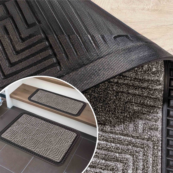 Schmutzfangmatte mit geometrischem Muster und rutschfester Rückseite
