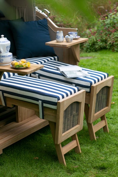Strandkorb Rantum Grande Teak PE grey Dessin 540