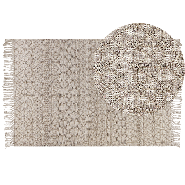 Teppich ALUCRA Sandbeige 200 x 300 cm Wolle