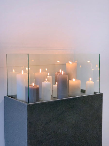 VIVANNO Windlicht CANDELA XL 100x26x50 cm Fiberzement Anthrazit matt