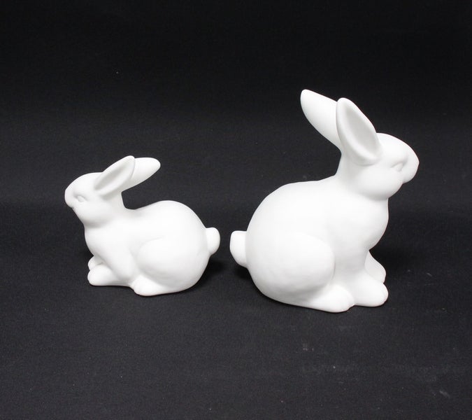 FRANK FLECHTWAREN | LED-Hase Blumenwiese, 2er Set, PORZELLAN, KUNSTSTOFF, 8,8 x 6,2 x 12,4 cm, 12,5 x 8,1 x 15,5 cm