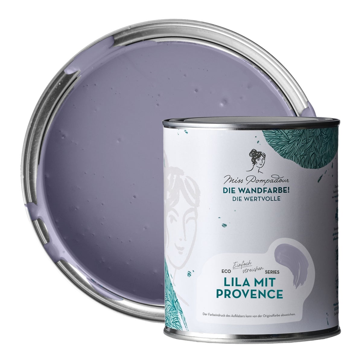 MissPompadour edelmatte Wandfarbe 1L Lila mit Provence - sehr hohe Deckkraft - geruchsneutrale, spritzfreie Farbe - atmungsaktive, wasserbasierte Innenfarbe/Deckenfarbe - Die Wertvolle