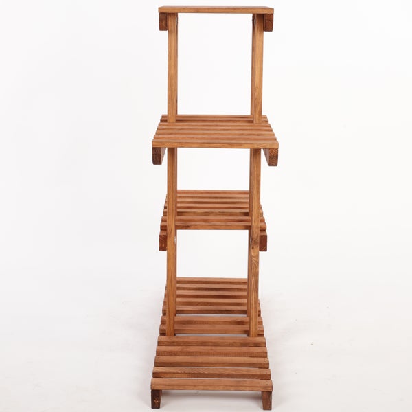 Blumenständer FLORACK HxBxT 82x68x25cm 5 Ablagen Kieferholz Braun