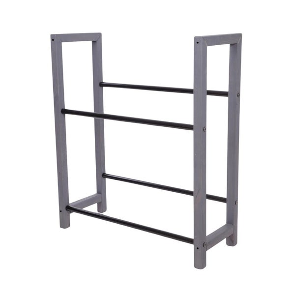 PROREGAL Getränkekistenregal HUNSRÜCK HxBxT 95x82x32cm 4 Kisten auf 2 Ebenen Massives Kiefernholz Grau geölt