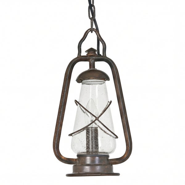Laternen-Pendelleuchte mit Metallrahmen und Glas