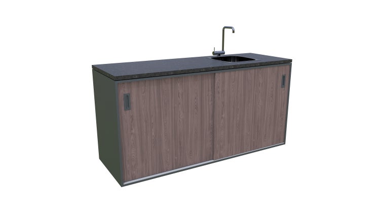 Gartenschrank mit Spüle und Arbeitsplatte