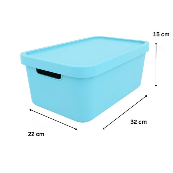 Kunststoff-Aufbewahrungsbox mit Deckel, 32 cm x 22 cm x 15 cm